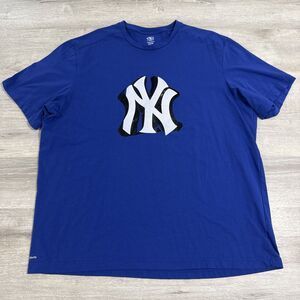 New York Yankees Shirt Athletic Works DriWorks Men's Blue 2XL Stretch